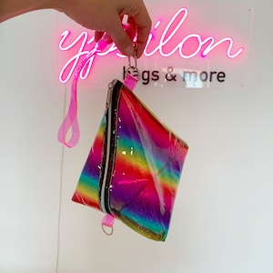 Rainbow Cosmetic Bag: Vegan Zipper Pouch, Pride Fashion