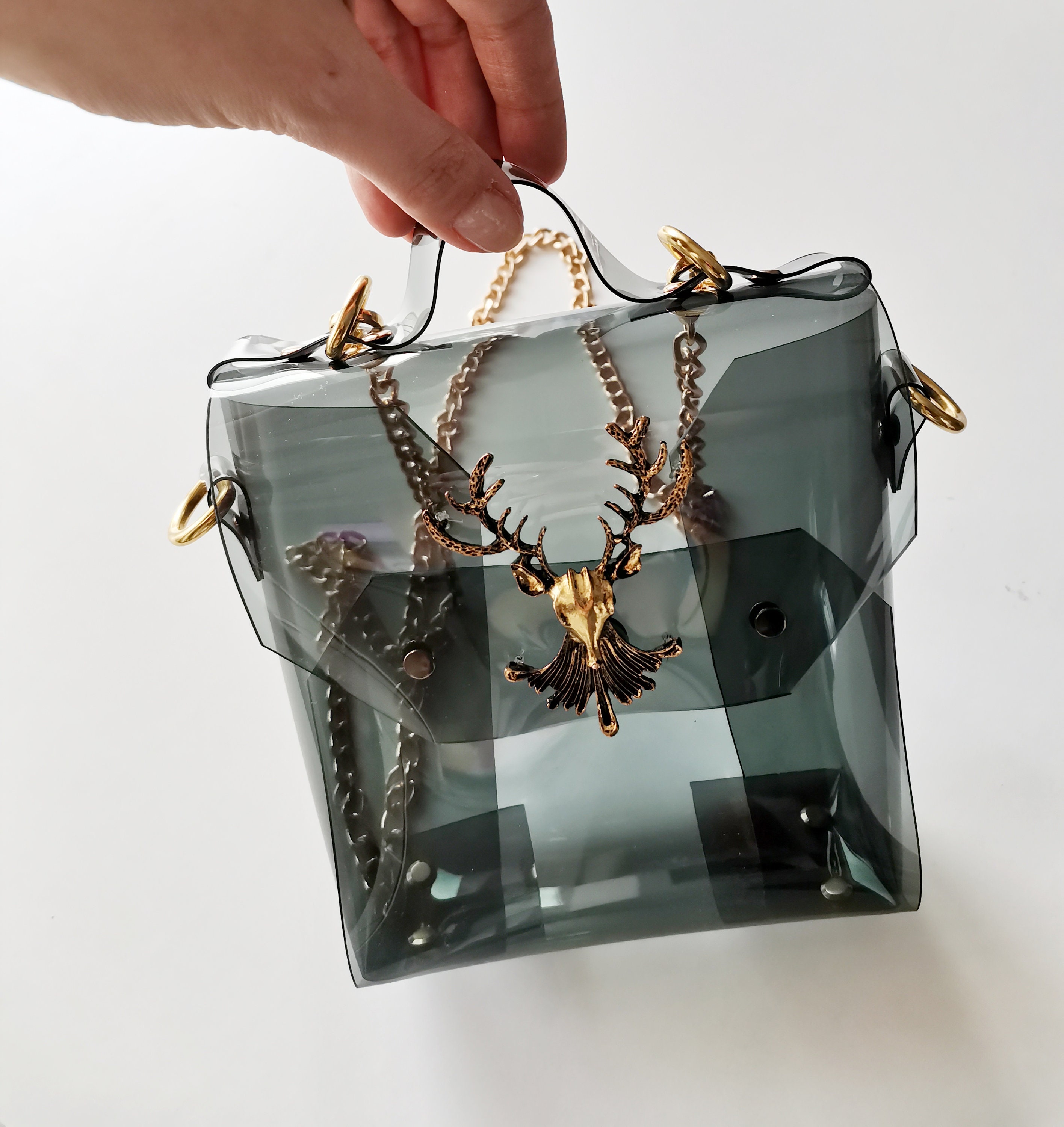 Black and Gold Bag Gift for Woman Small Messenger Bag Etsy