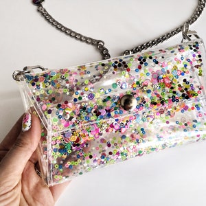 Fimo small kawaii bag, Phone Cases, Small crossbody colorfull 90s bag Cellphone Bag, clear Small Purse, cellphone bag,  Harajuku style