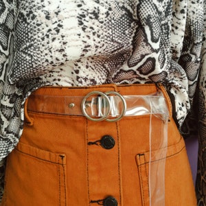 Clear Vinyl O Ring Belt: 90s Cyber Punk Vegan Accessory