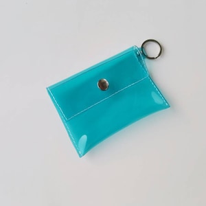 Porta-cartões azul, UV, presente para viajantes, chaveiro, carteira fina, porta-cartões, carteira para cartões de visita, carteira grunge, organizador de cartões, estilo 90