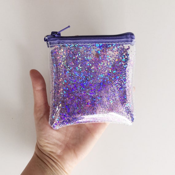 Purple Glitter Wallet Cute Coin Purse Small Clear Purse -  Sweden