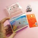 Clear holographic case for business cards, credit cards, member cards and cash transparent iridescent coin holder card holder clear opal