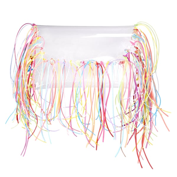 Clear purse transparent festivalneon bag kawaii tassles envelope colorfull fringe bag boho bags clear clutch transparent envelope tassels