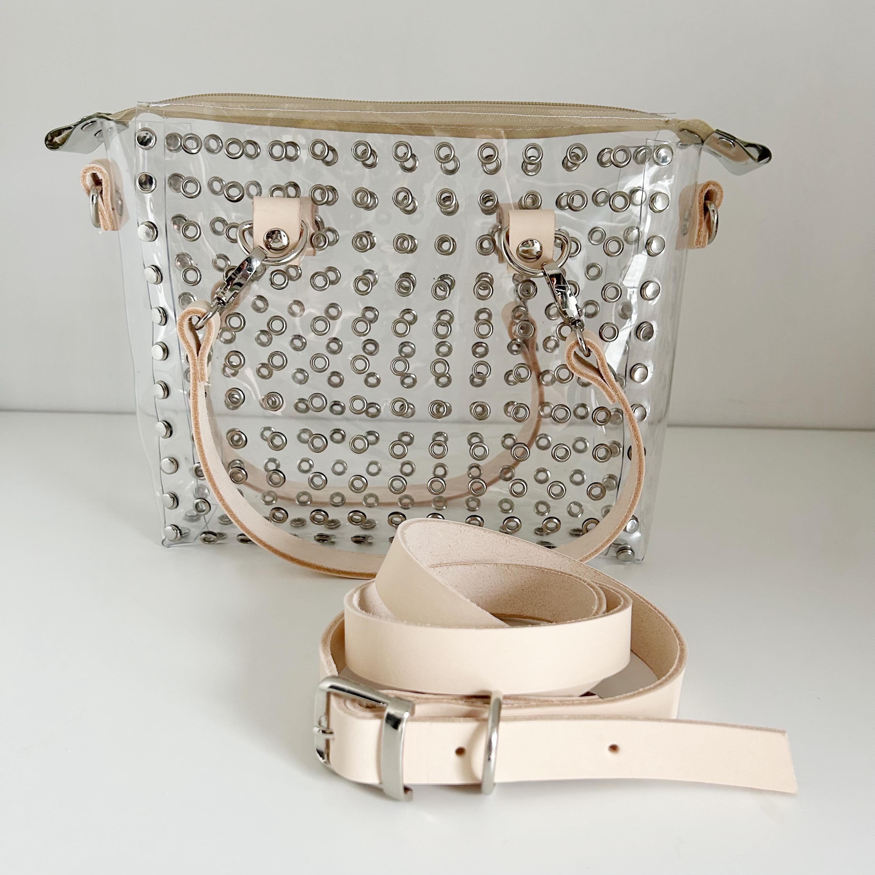 Grommet Clear Vinyl Bag With Handcrafted Eyelets - Customize