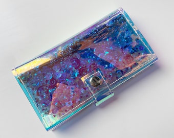 Holographic mermaid wallet, back change wallet, for waiters and traders, eyecatching wallet, money purse, cashier wallet, iridescent vinyl