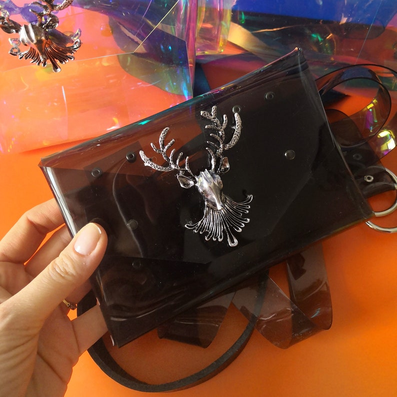 Slim belt purse with retro deer metal work cute fanny pack festival bags belly pouch small hip bag waist bag holster bag 90s style