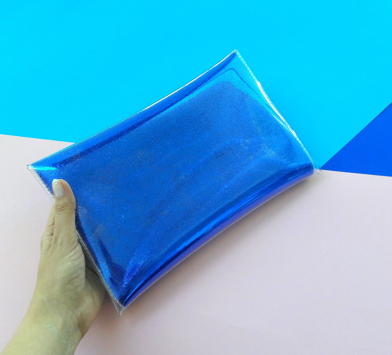 Dark Blue Glitter Bag Royal Blue Glitter Bag Vinyl Glitter Etsy