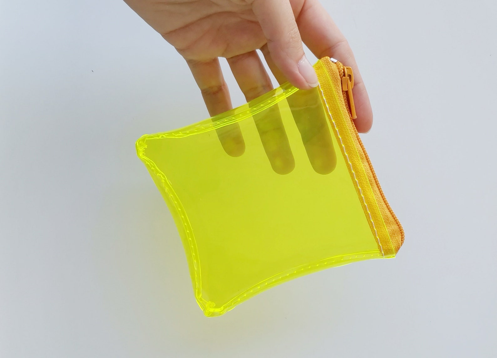 Powder Pouch Rave Neon Yellow Vinyl Pouch UV Reactive Zipper Bag for Rave Minimalist ...