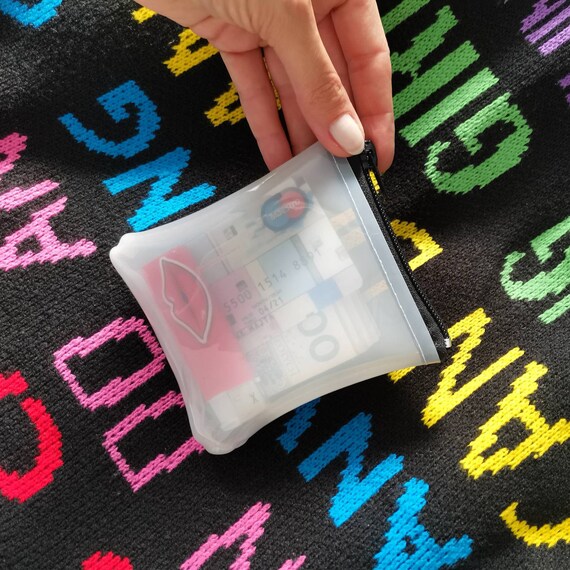 UV Glowing Change Wallet Milky White Vinyl Pocket Pouch Festival Rave EDC Accessories 90s Vegan
