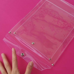 Genomskinlig elektronisk väska för laptop i PVC, minimalistisk kontorsportfölj, företagsorganisatör, vegansk tekniktillbehör bild 3