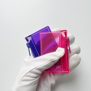Micro Bag Organizers: Pink & Purple Vinyl Pouches, Set of 2, Zippered, Trendy Compact Solution for Every Torebkowa Freak!