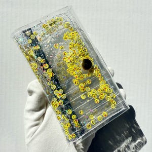 Holographic Glitter Emoji Wallet: Y2K Kawaii Card Holder