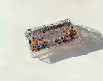 Y2K Rave Wallet Kpop Festival Outfit Glitter Lover Confetti Shaker Clear Vegan Purse Shiny Bag Aesthetic Gift For Her