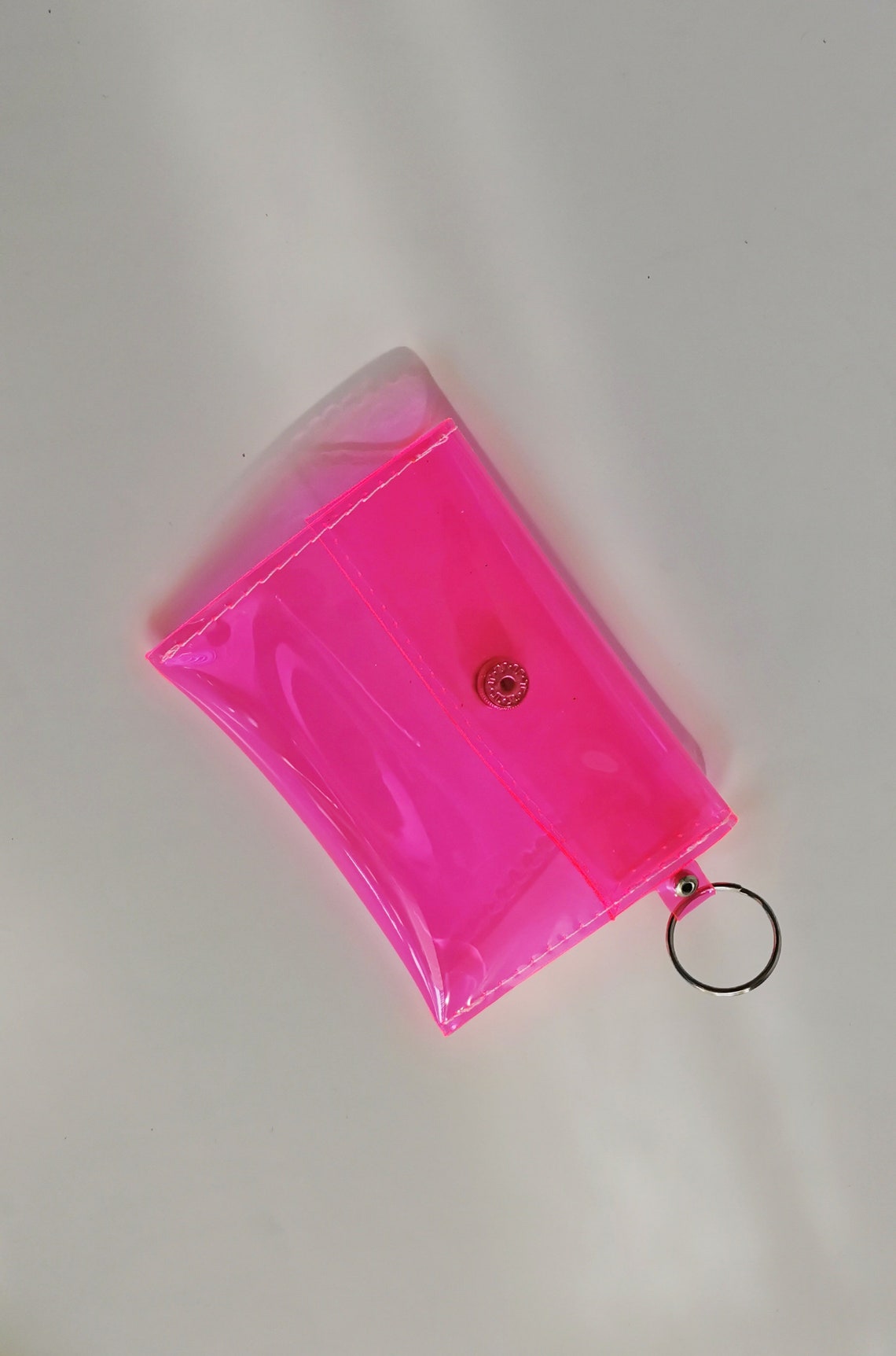 Pink Card Holder UV Gift for Travelerneon Key Ring Slim Etsy