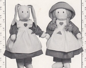 Uncut Sweet Home Designs Muslin Dolls Sewing Pattern ~ Bunny Sewing Pattern ~ Folk Art Dolls