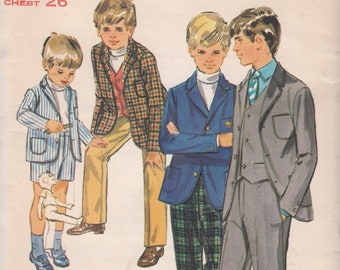 Uncut Butterick 5411 Boys Jacket Vest Pants & Shorts Sewing Pattern - Boys Clothing Sewing Pattern - Retro Sewing Pattern