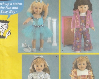 Uncut 18" Doll Clothes Sewing Pattern - Simplicity 5670 - 18 Inch Doll Clothes Sewing Patterns