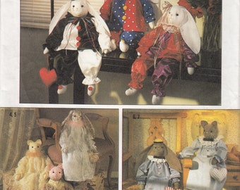 Uncut Simplicity Crafts 9336 Decorative Stuffed 24" Bunny Cat & Clothes Sewing Pattern - Uncut Sewing Pattern - Craft Sewing Pattern