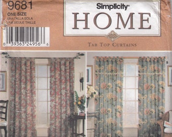 Uncut Simplicity 9681 Tab Curtains Sewing Pattern - Window Treatments Sewing Pattern - Home Decor Sewing Pattern - Uncut Sewing Pattern