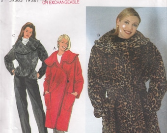 Uncut Simplicity 7390 Misses Jacket Sewing Pattern, Womens Clothing Sewing Pattern, Fleece Jacket Sewing Pattern