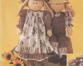 Uncut Simplicity Crafts 7142 24" Rag Doll or Bunny & Clothes Sewing Pattern - Toy Sewing Pattern - Craft Sewing Pattern