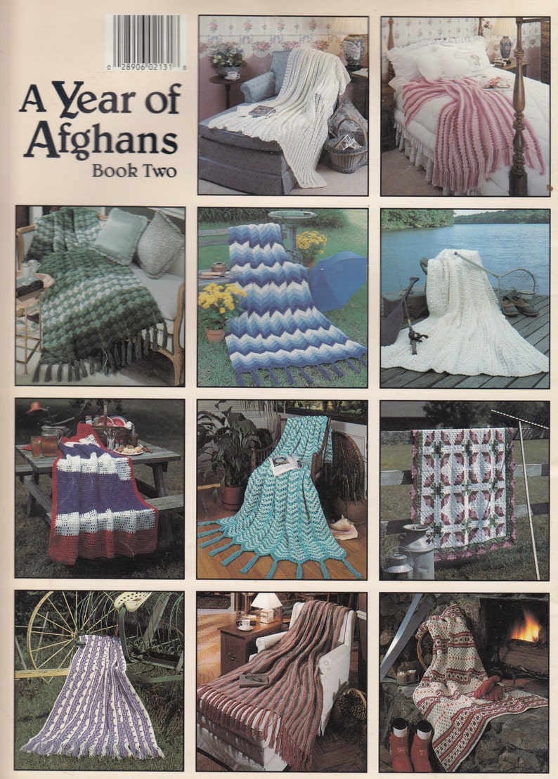 A Year of Afghans Book Two 12 Designs To Crochet Vintage Etsy