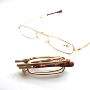 2 pair power 1.75 Folding Reading glasses  New compact readers with case fits in purse or pocket