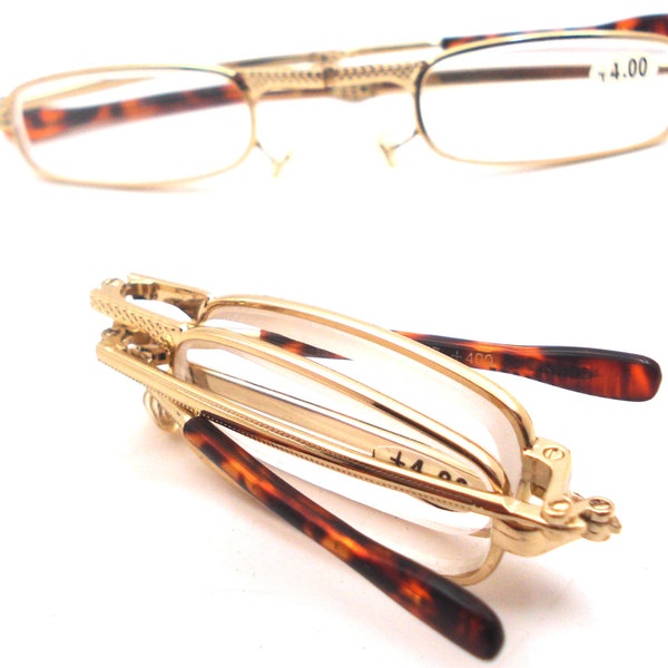 2 pair power 3.25 Folding Reading glasses  New compact readers with case fits in purse or pocket