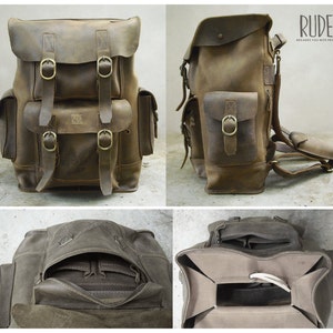 Vintage Leather Backpack, Rucksack, Personalized Men Leather Backpack, Hipster Backpack gifts for him her image 2