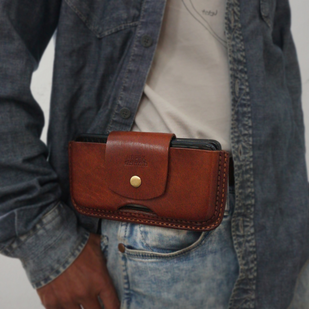 Leather Dual Phone Case, Leather Double iPhone Case, Case Holds Two