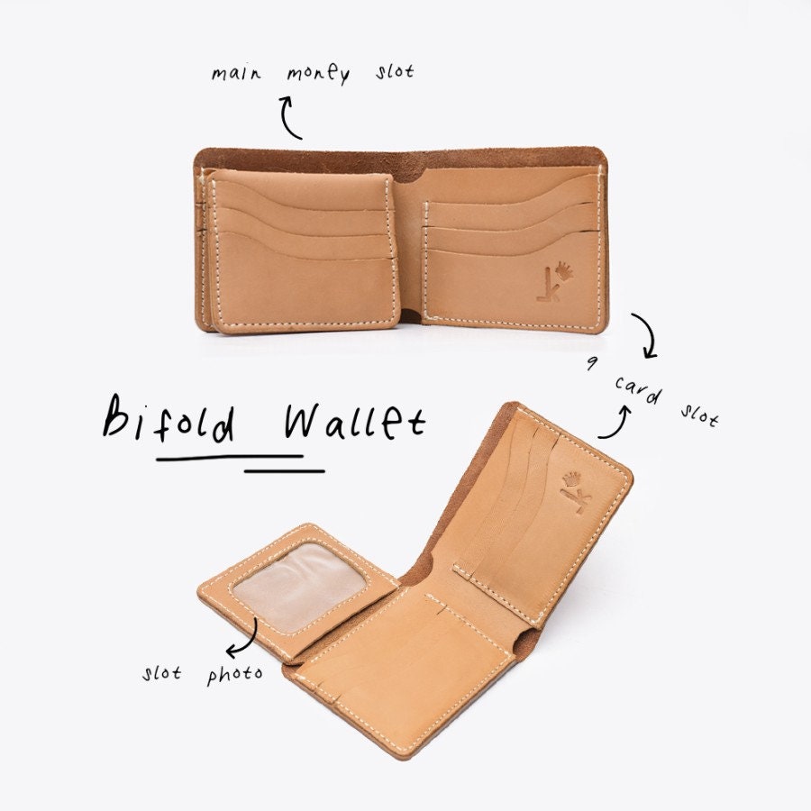 Classic Bifold Wallet Mens Leather Wallet Leather Wallet Etsy