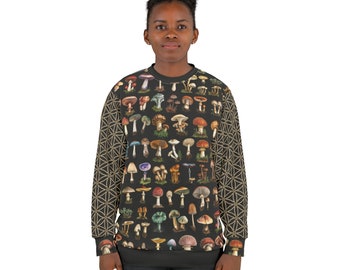 Mushroom Sacred Geometry Sweatshirt, Unisex