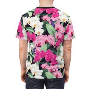 Tropical Orchid Hummingbird Unisex Tee image 6