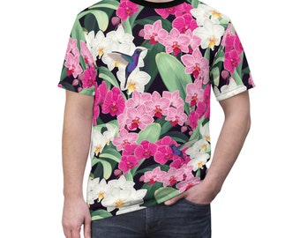 Tropical Orchid Hummingbird Unisex Tee