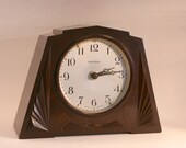 Ingersoll Art Deco Mantel Clock, bakelite, 30s 40s almost mint (1665)
