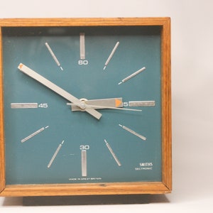 Vintage Clock, Smiths Mantel, 1970s, Zebrawood,  Very Rare