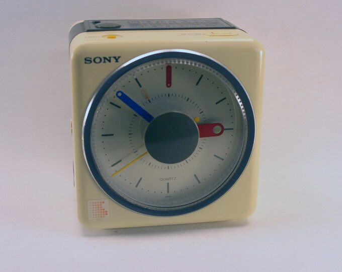 Sony ICFA10L Cube Radio Alarm Clock IVORY Vintage 80s Etsy