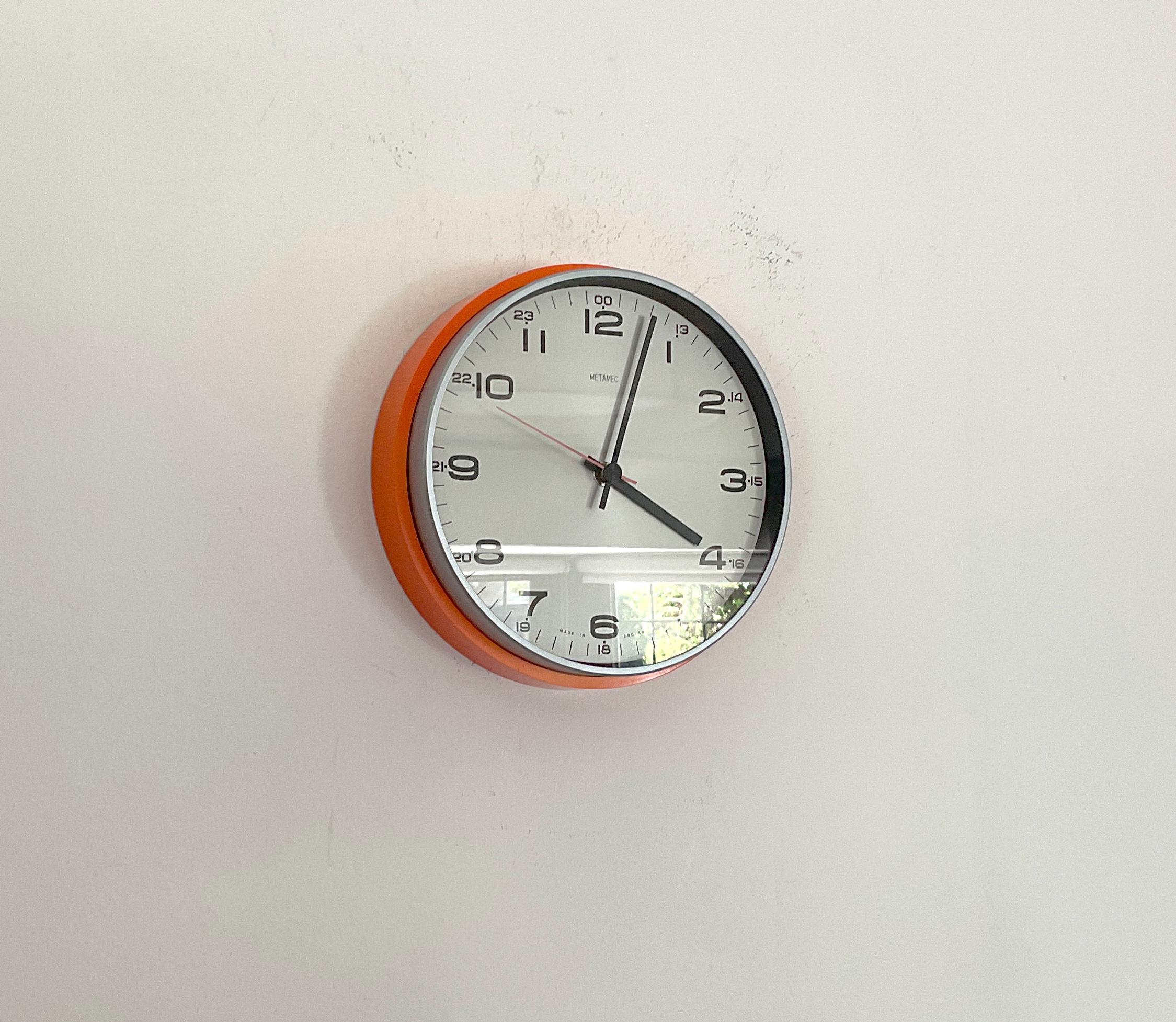 インテリア時計 Vintage 1960s mec Clock Vintage Clock, Metamec Wall, Orange, 1960s, 1970s - Etsy