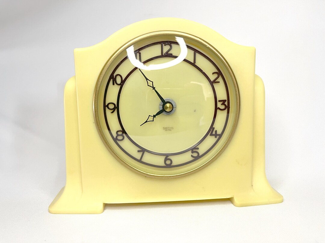 Vintage Clock, Smiths, Art Deco, Mantel Clock, Ivory Bakelite, 30s ...