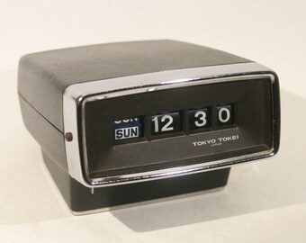 Vintage Clock, Coral Flip Digital, - 1960s, 1970s