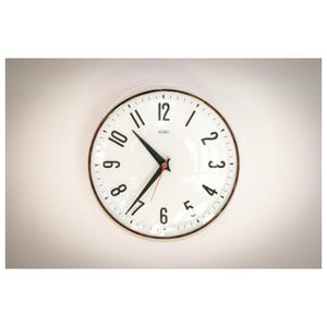 Vintage Metamec Wall clock, White, 1960s, 1970s, UNUSED, battery conversion