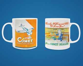 COMET / Retro ModellFlieger Tasse / Pilot / 11 Unze Tasse