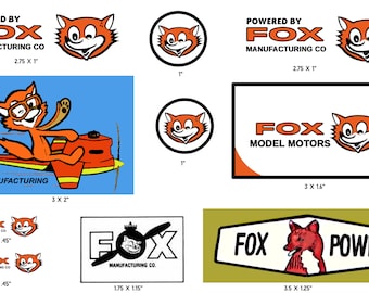 FOX ENGINE STICKERS/ Control line  flying/Rc plane/ Vintage/Sticker/