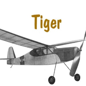 VINTAGE SIG TIGER Kit/Free Flight/Rubber Band/Plane/Model/Fun Fly/Hand Launched/Balsa Kit/Plastic Propeller/Sig