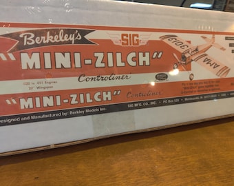 VINTAGE MINI-ZILCH Control Line Kit/Plane/Model/Fun Fly/Control Line/Sig