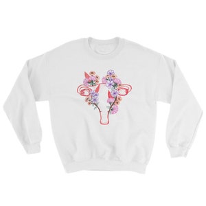Anatomy Floral Uterus Anatomic Design Crewneck Sweatshirt Sweater Gift