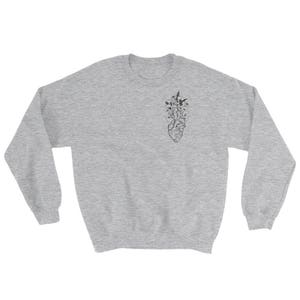 Minimalist Anatomic Heart Sweatshirt Cardio Floral Science Sweater Gift