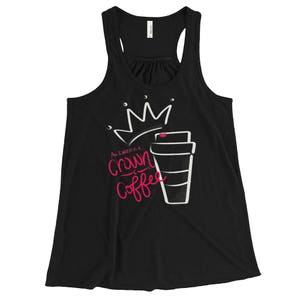 Pageant Girl Couronne et réservoir de café Racerback - noir ou gris réservoirs