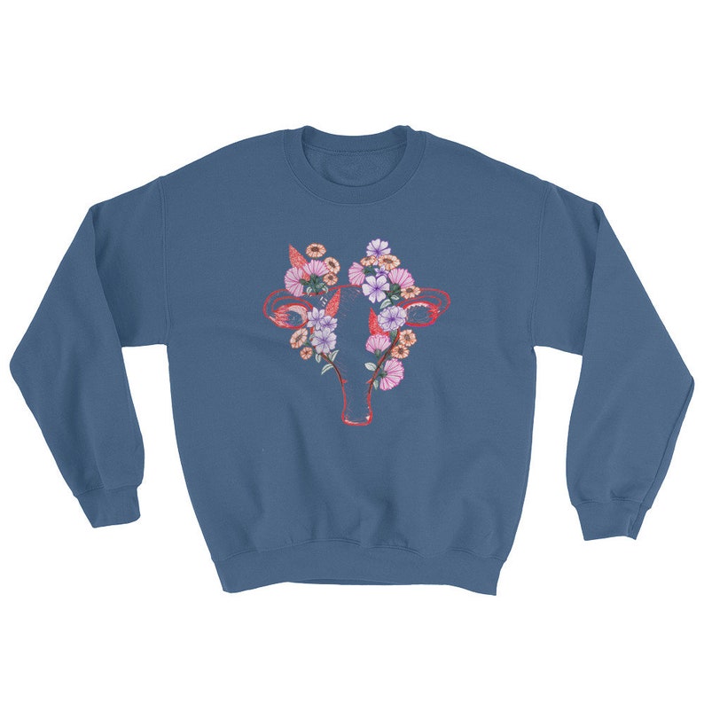 Anatomy Floral Uterus Anatomic Design Crewneck Sweatshirt - Etsy